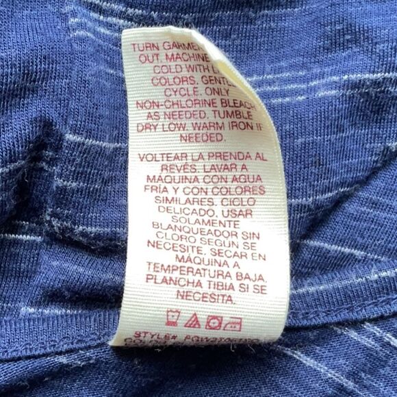 Faded Glory Blue Dolman Sleeve Blouse Relaxed Fit Women 1X 16 Polyester Crochet - Picture 5 of 8